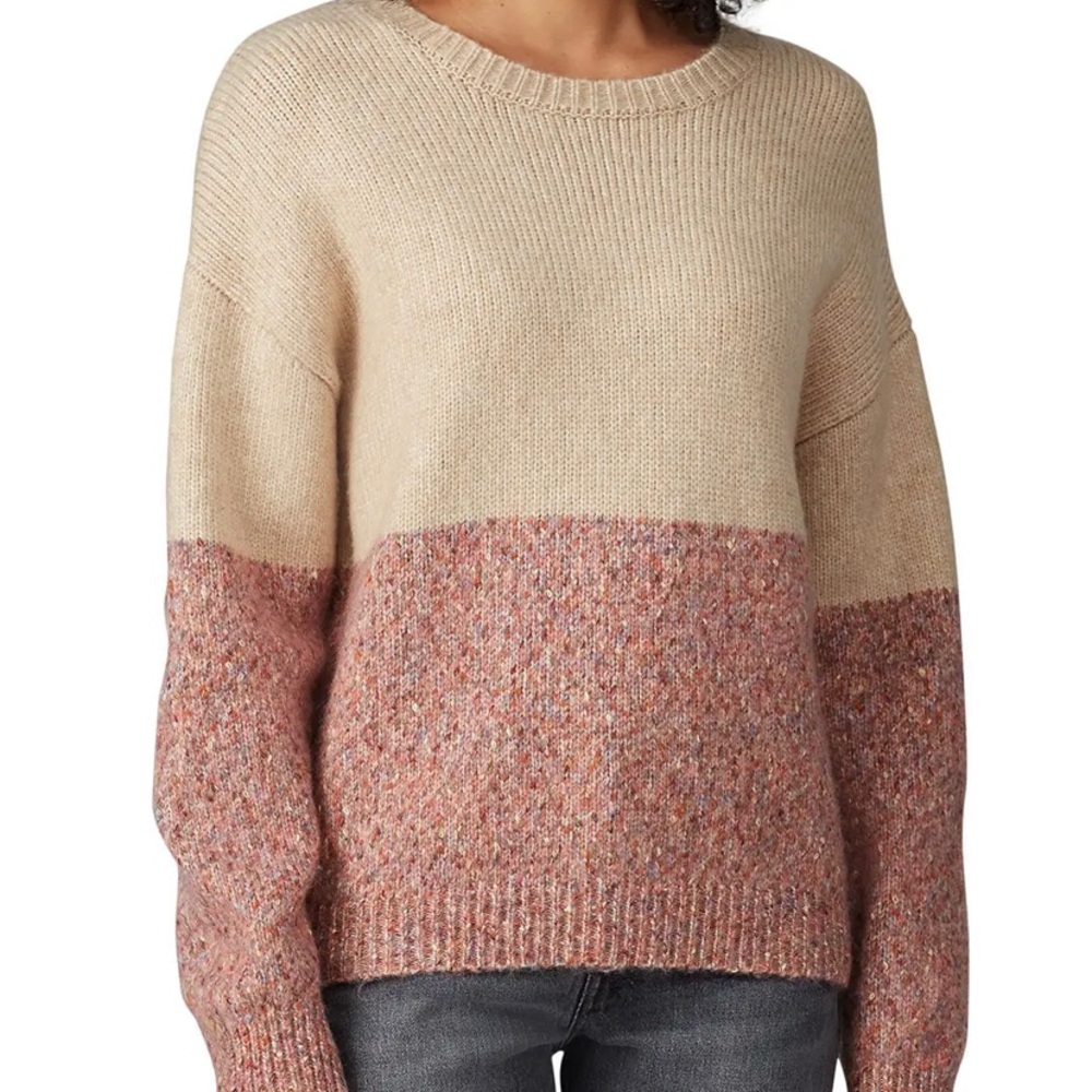 Cupcakes and Cashmere Designer Caramel Color Block Sweater
